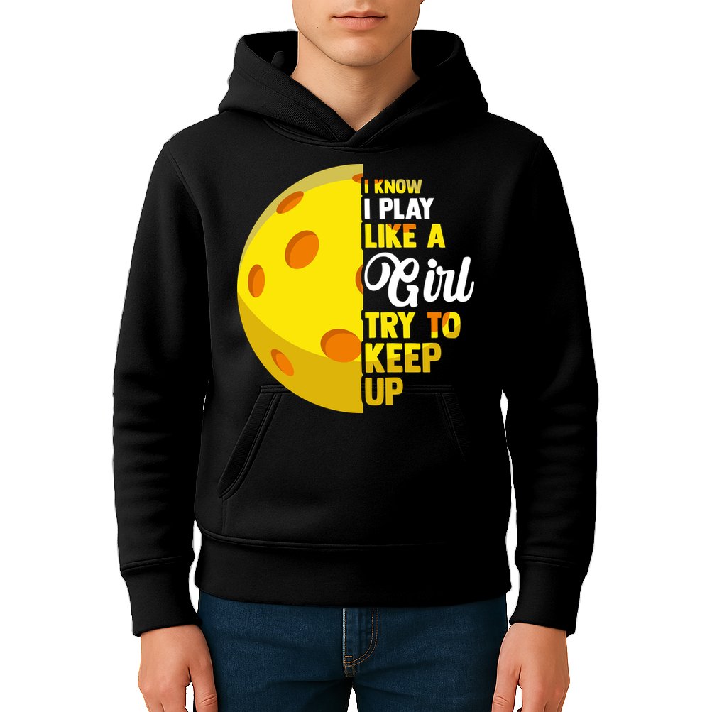 Funny Pickleball Player Girl Pickleball Gift Kids Hoodie