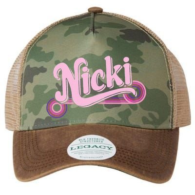 Funny Pink Personalized Name Nicki I Love Nicki Legacy Tie Dye Trucker Hat