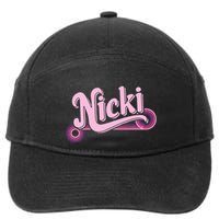 Funny Pink Personalized Name Nicki I Love Nicki 7-Panel Snapback Hat