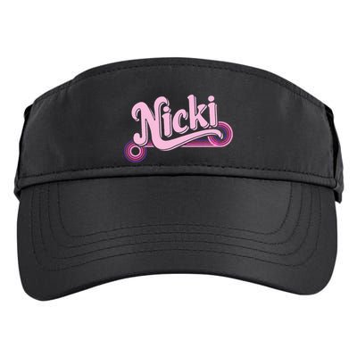 Funny Pink Personalized Name Nicki I Love Nicki Adult Drive Performance Visor