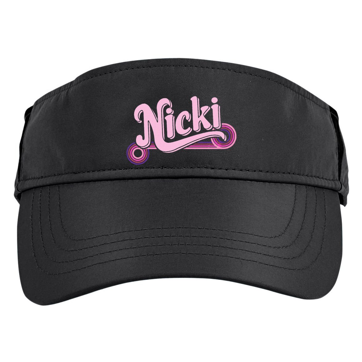 Funny Pink Personalized Name Nicki I Love Nicki Adult Drive Performance Visor