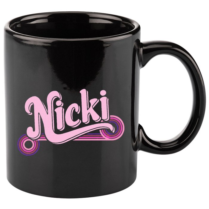 Funny Pink Personalized Name Nicki I Love Nicki 11oz C Handle Ceramic Mug