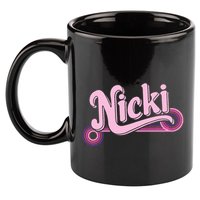 Funny Pink Personalized Name Nicki I Love Nicki 11oz C Handle Ceramic Mug