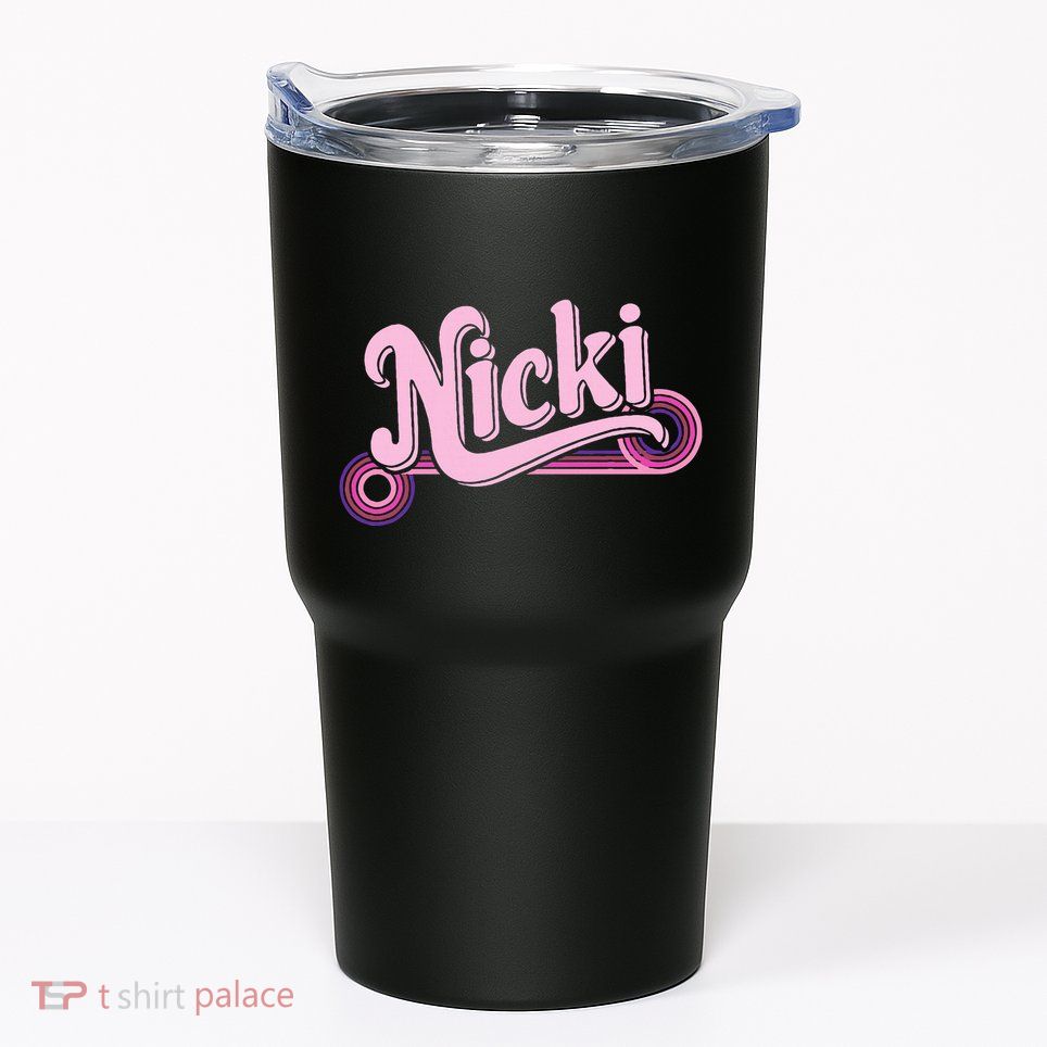 Funny Pink Personalized Name Nicki I Love Nicki Tumbler