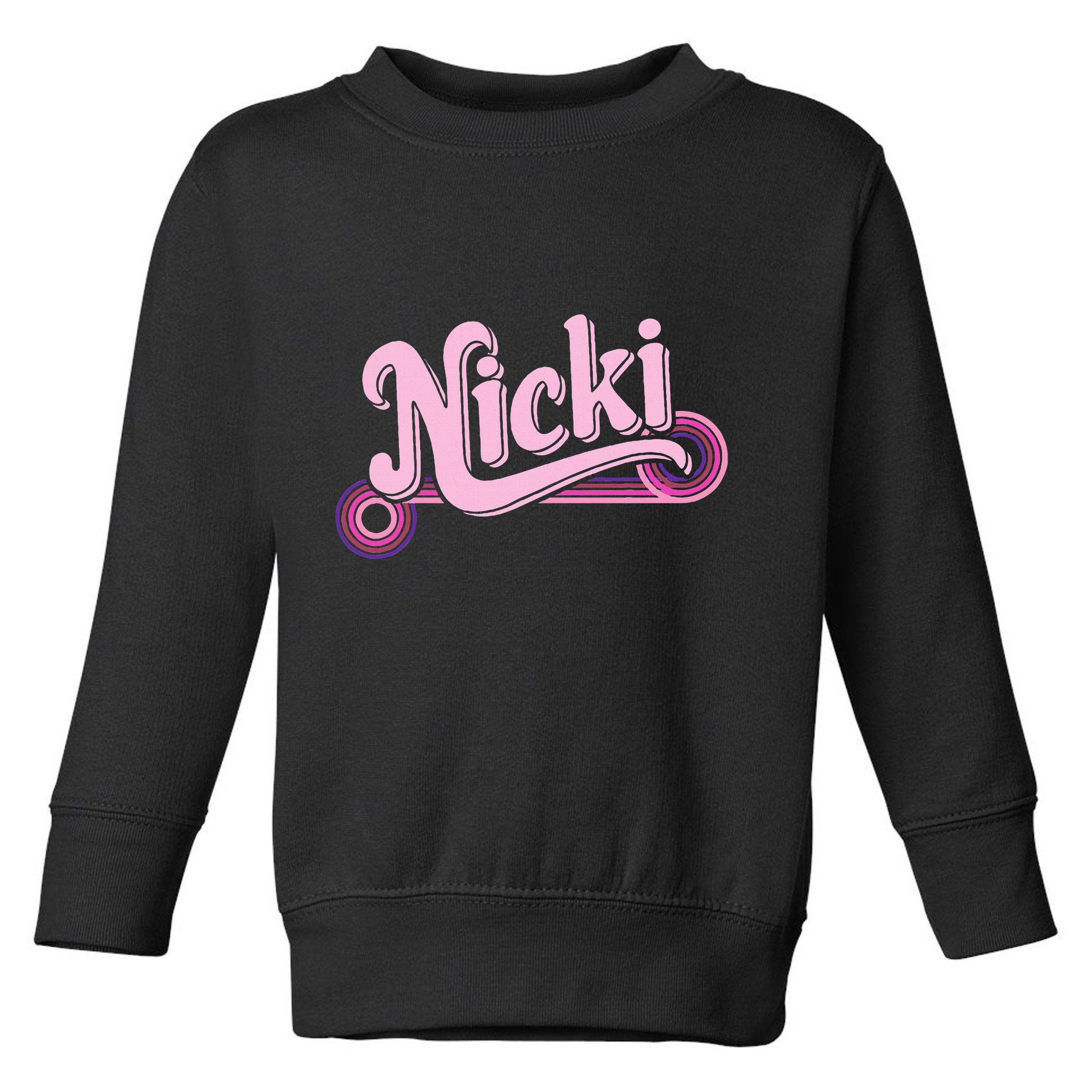 Funny Pink Personalized Name Nicki I Love Nicki Toddler Sweatshirt