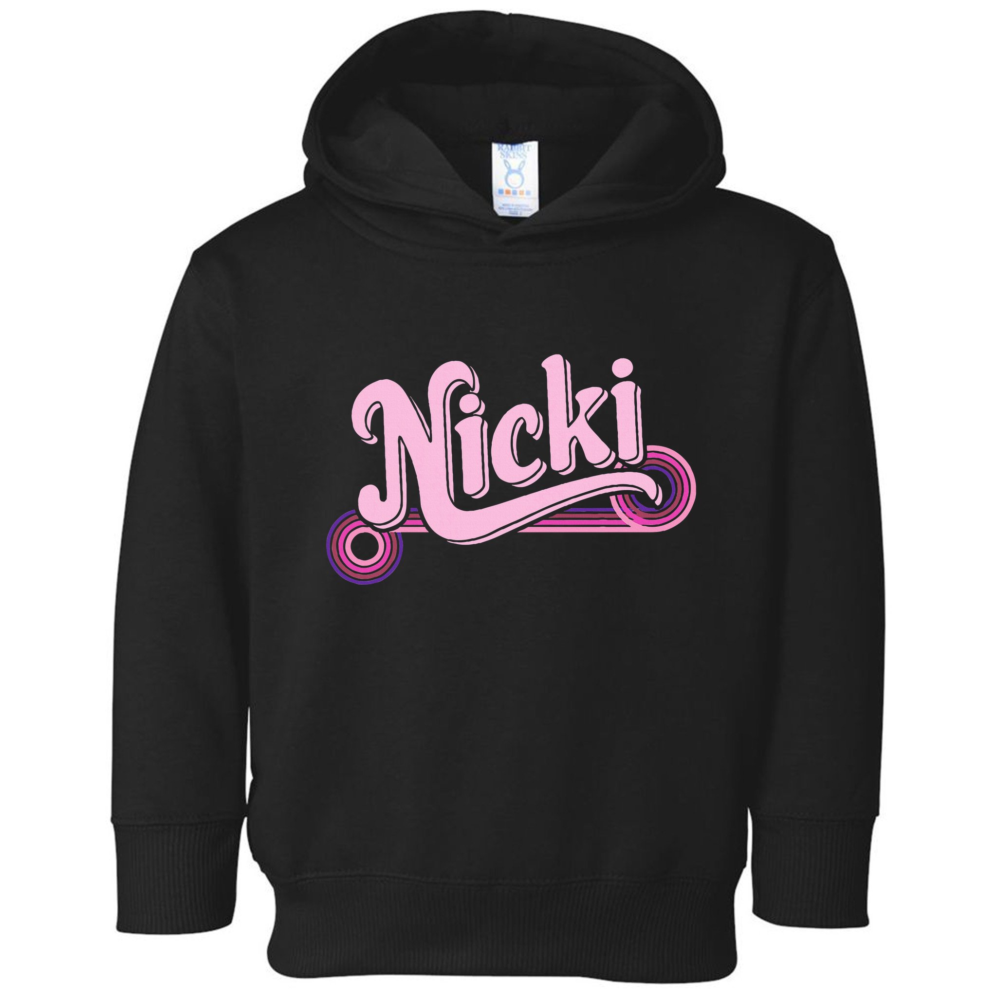 Funny Pink Personalized Name Nicki I Love Nicki Toddler Hoodie