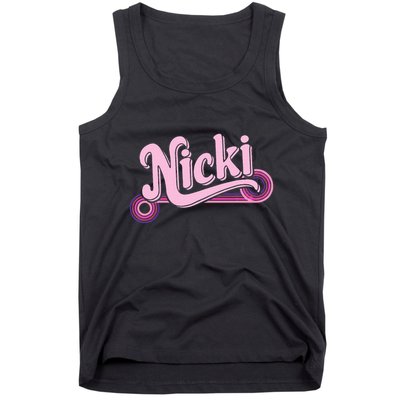 Funny Pink Personalized Name Nicki I Love Nicki Tank Top
