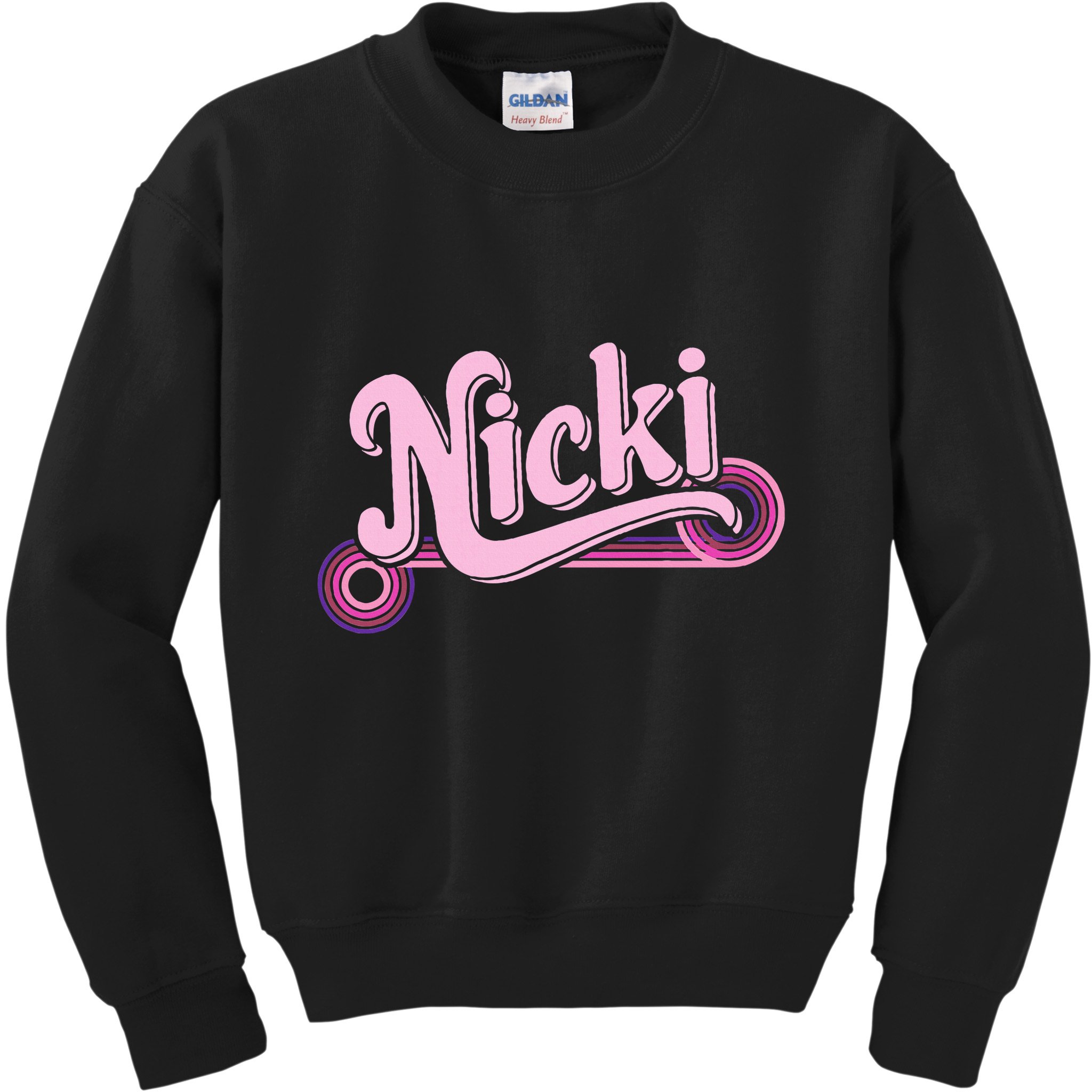 Funny Pink Personalized Name Nicki I Love Nicki Kids Sweatshirt