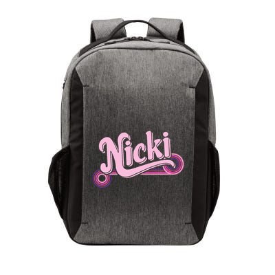 Funny Pink Personalized Name Nicki I Love Nicki Vector Backpack