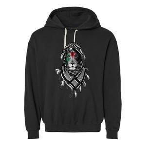 Free Palestine Palestinian Lion Garment-Dyed Fleece Hoodie