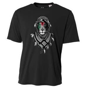 Free Palestine Palestinian Lion Cooling Performance Crew T-Shirt