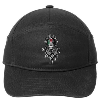 Free Palestine Palestinian Lion 7-Panel Snapback Hat
