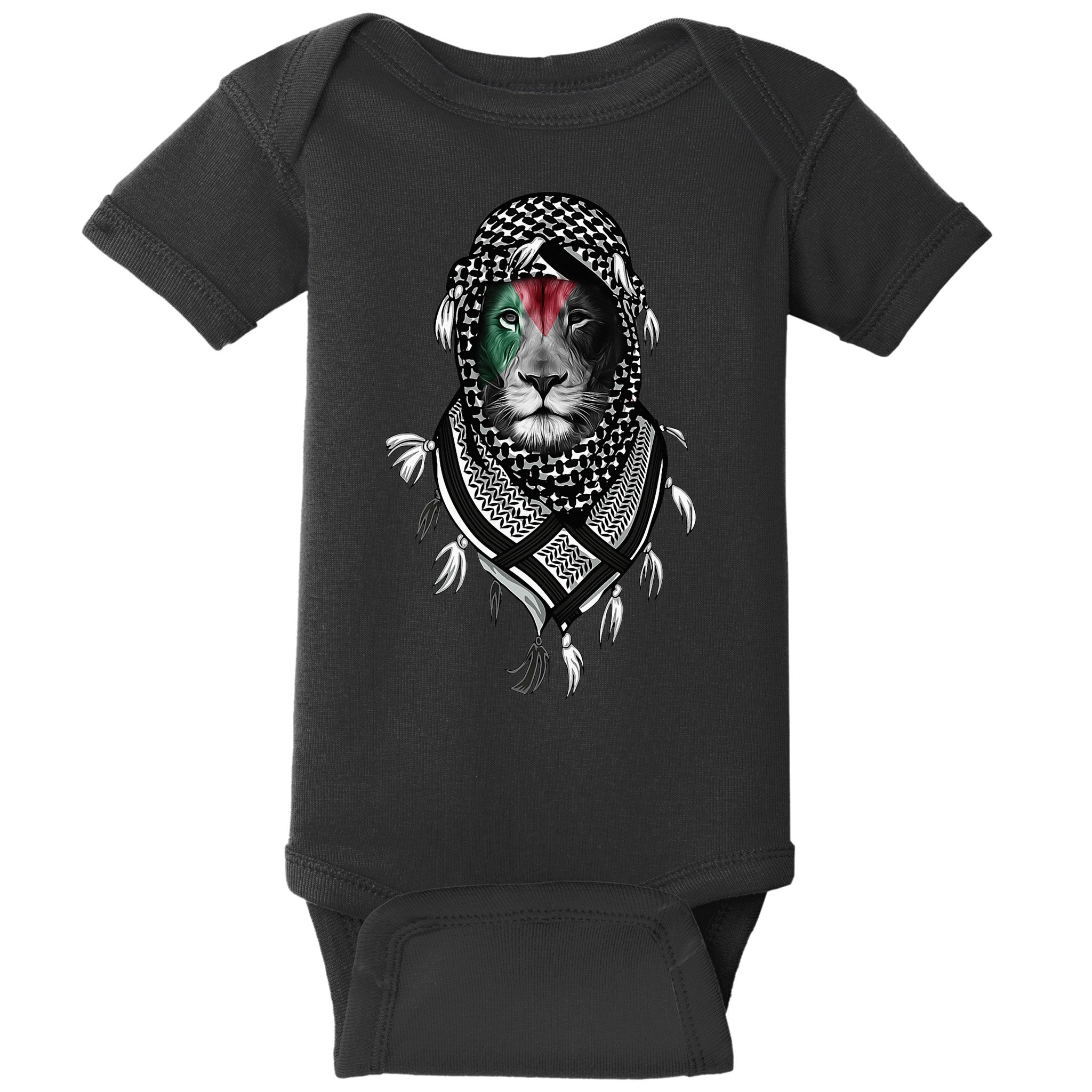 Free Palestine Palestinian Lion Baby Bodysuit