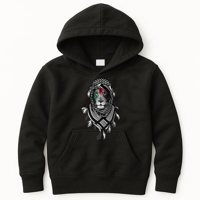 Free Palestine Palestinian Lion Kids Hoodie