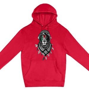 Free Palestine Palestinian Lion Premium Pullover Hoodie