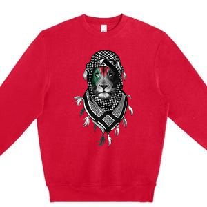 Free Palestine Palestinian Lion Premium Crewneck Sweatshirt