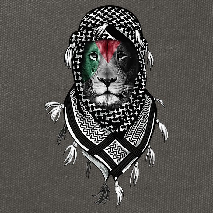 Free Palestine Palestinian Lion Cotton Canvas Backpack