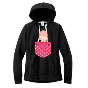 Funny Poodle Pocket Gift Heart Valentines Day Love Gift Women's Fleece Hoodie