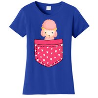 Funny Poodle Pocket Gift Heart Valentines Day Love Gift Women's T-Shirt