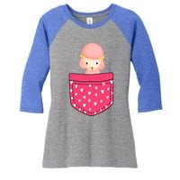 Funny Poodle Pocket Gift Heart Valentines Day Love Gift Women's Tri-Blend 3/4-Sleeve Raglan Shirt