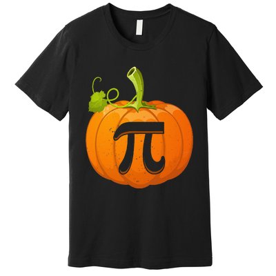 Funny Pumpkin Pie Math Teacher Halloween Thankgiving Pi Day Premium T-Shirt