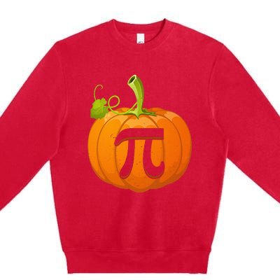 Funny Pumpkin Pie Math Teacher Halloween Thankgiving Pi Day Premium Crewneck Sweatshirt