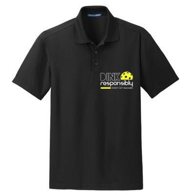 Funny Pickleball Player Dink Responsibly Don't Get Smashed Dry Zone Grid Polo