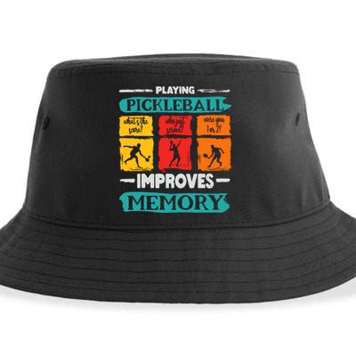 Funny Playing Pickleball Improves Memory Dink Player Cool Sustainable Bucket Hat