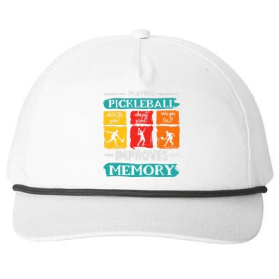 Funny Playing Pickleball Improves Memory Dink Player Cool Snapback Five-Panel Rope Hat