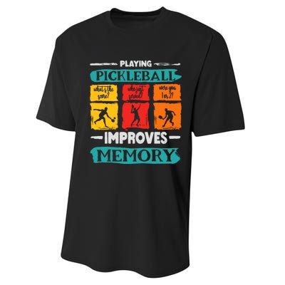 Funny Playing Pickleball Improves Memory Dink Player Cool Performance Sprint T-Shirt