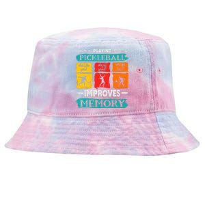 Funny Playing Pickleball Improves Memory Dink Player Cool Tie-Dyed Bucket Hat