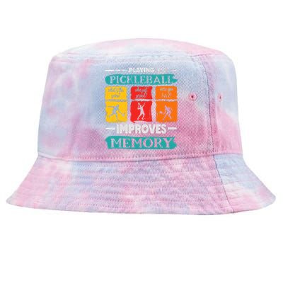 Funny Playing Pickleball Improves Memory Dink Player Cool Tie-Dyed Bucket Hat