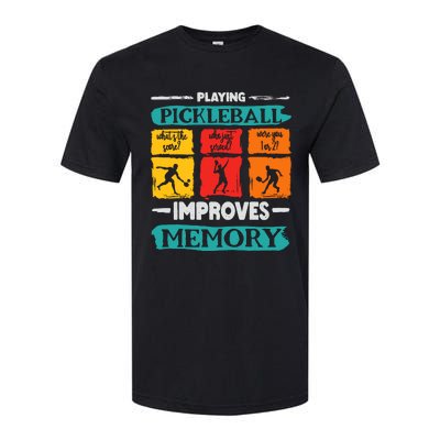 Funny Playing Pickleball Improves Memory Dink Player Cool Softstyle® CVC T-Shirt