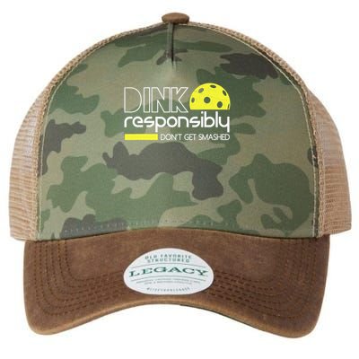 Funny Pickleball Player Dink Responsibly Don't Get Smashed Legacy Tie Dye Trucker Hat