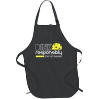 Funny Pickleball Player Dink Responsibly Don't Get Smashed Full-Length Apron With Pockets