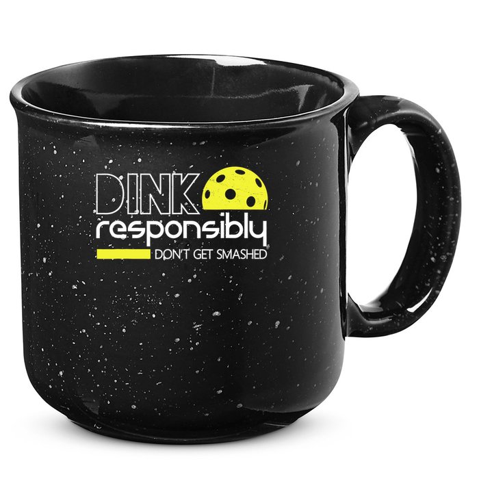 Funny Pickleball Player Dink Responsibly Don't Get Smashed 15oz Campfire Ceramic Mug