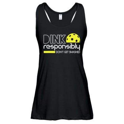 Funny Pickleball Player Dink Responsibly Don't Get Smashed Ladies Essential Flowy Tank