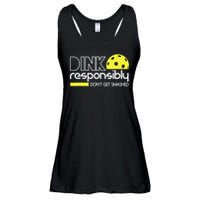 Funny Pickleball Player Dink Responsibly Don't Get Smashed Ladies Essential Flowy Tank