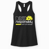 Funny Pickleball Player Dink Responsibly Don't Get Smashed Womens Tank Top