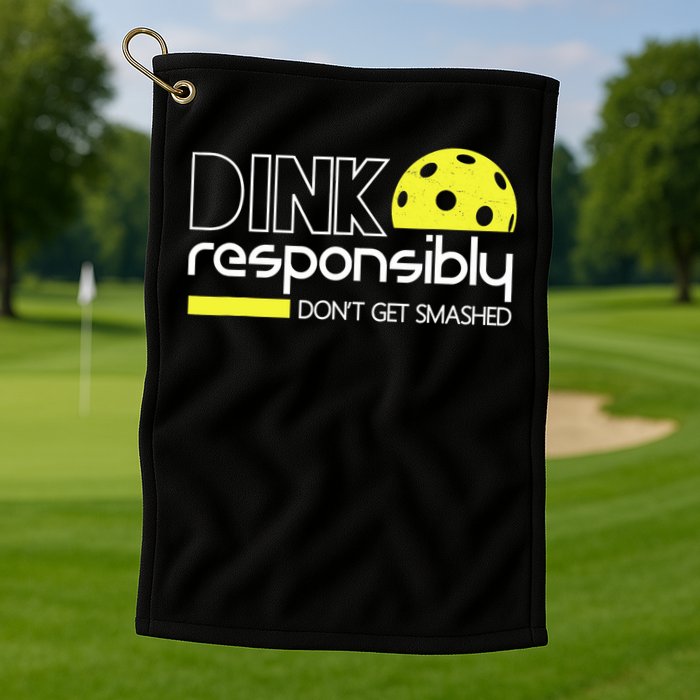 Funny Pickleball Player Dink Responsibly Don't Get Smashed Golf Towel