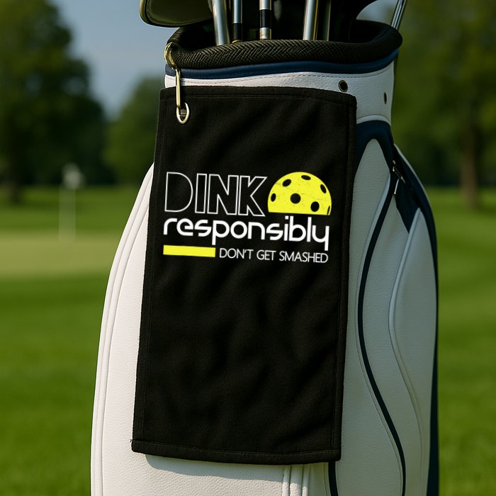 Funny Pickleball Player Dink Responsibly Don't Get Smashed Golf Towel
