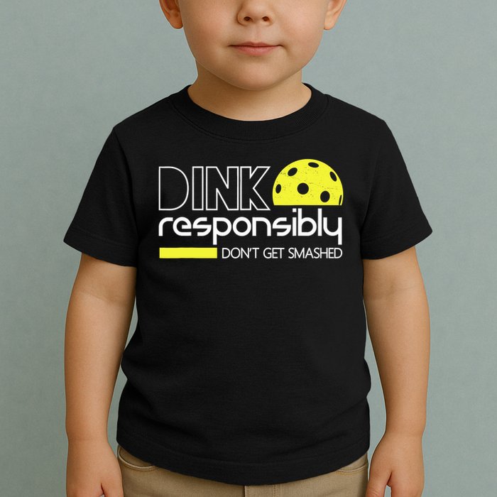 Funny Pickleball Player Dink Responsibly Don't Get Smashed Toddler T-Shirt
