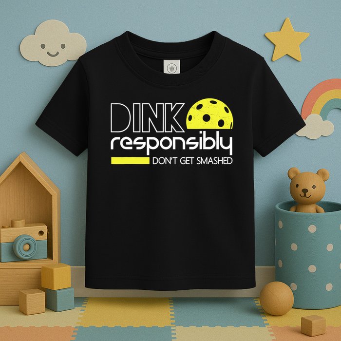 Funny Pickleball Player Dink Responsibly Don't Get Smashed Toddler T-Shirt