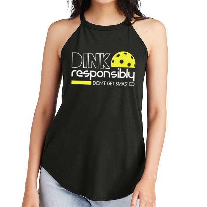 Funny Pickleball Player Dink Responsibly Don't Get Smashed Women's Perfect Tri Rocker Tank