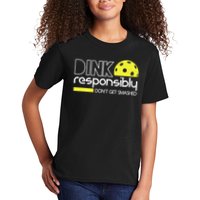 Funny Pickleball Player Dink Responsibly Don't Get Smashed Kids T-Shirt