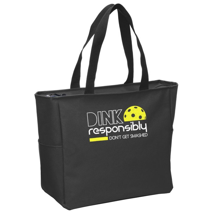 Funny Pickleball Player Dink Responsibly Don't Get Smashed Zip Tote Bag