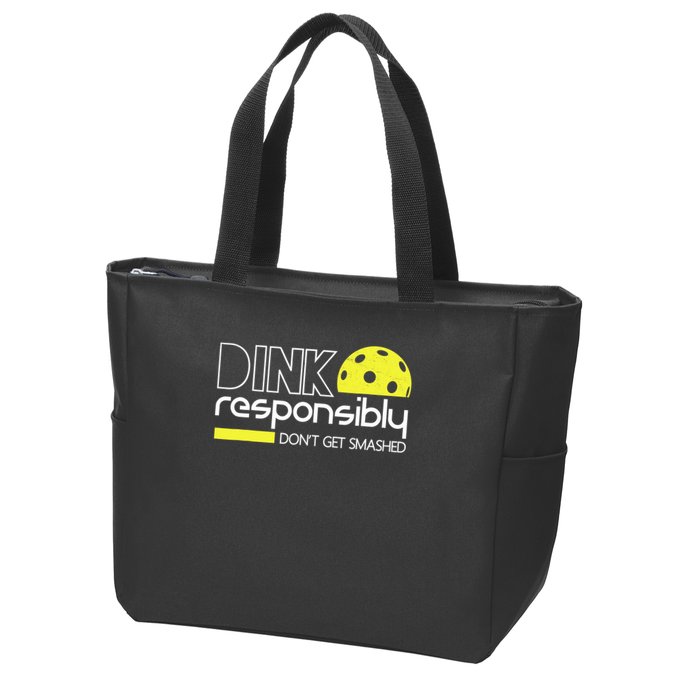 Funny Pickleball Player Dink Responsibly Don't Get Smashed Zip Tote Bag