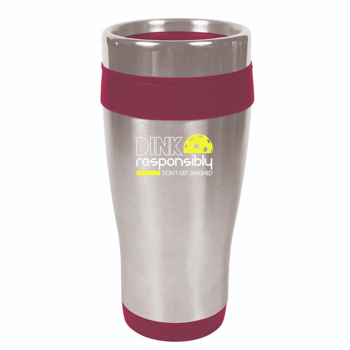 Funny Pickleball Player Dink Responsibly Don't Get Smashed 16oz Travel Tumbler