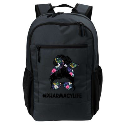 Funny Pharmacist Pharmacy Life Technician Tech Messy Bun Gift Daily Commute Backpack