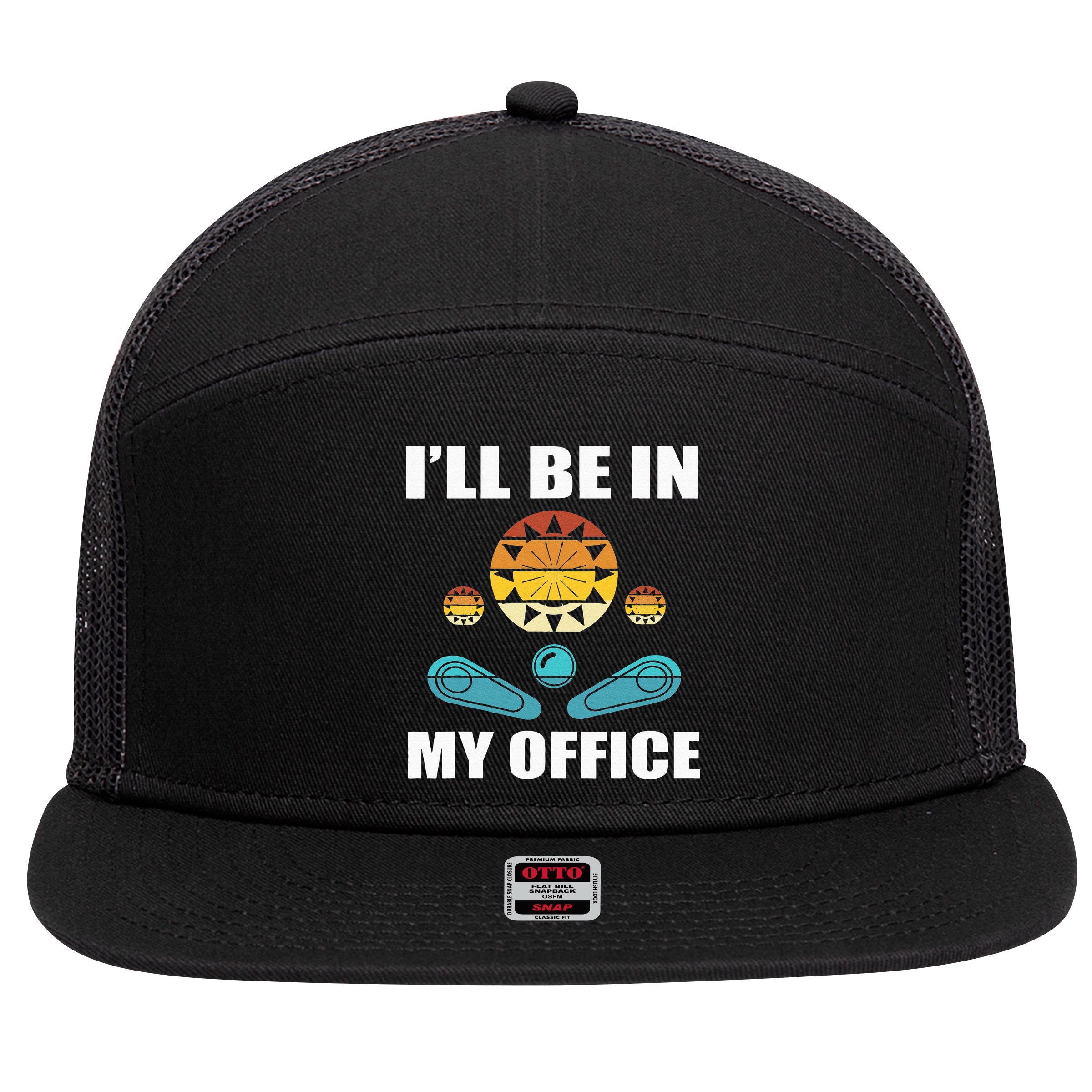 Funny Pinball Player Design Retro Gamer Pinnball 7 Panel Mesh Trucker Snapback Hat